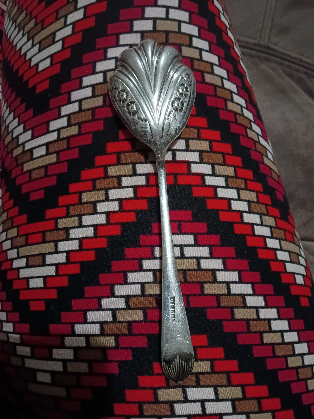Vintage Silver-Tone Decorative Serving Spoon - Silver